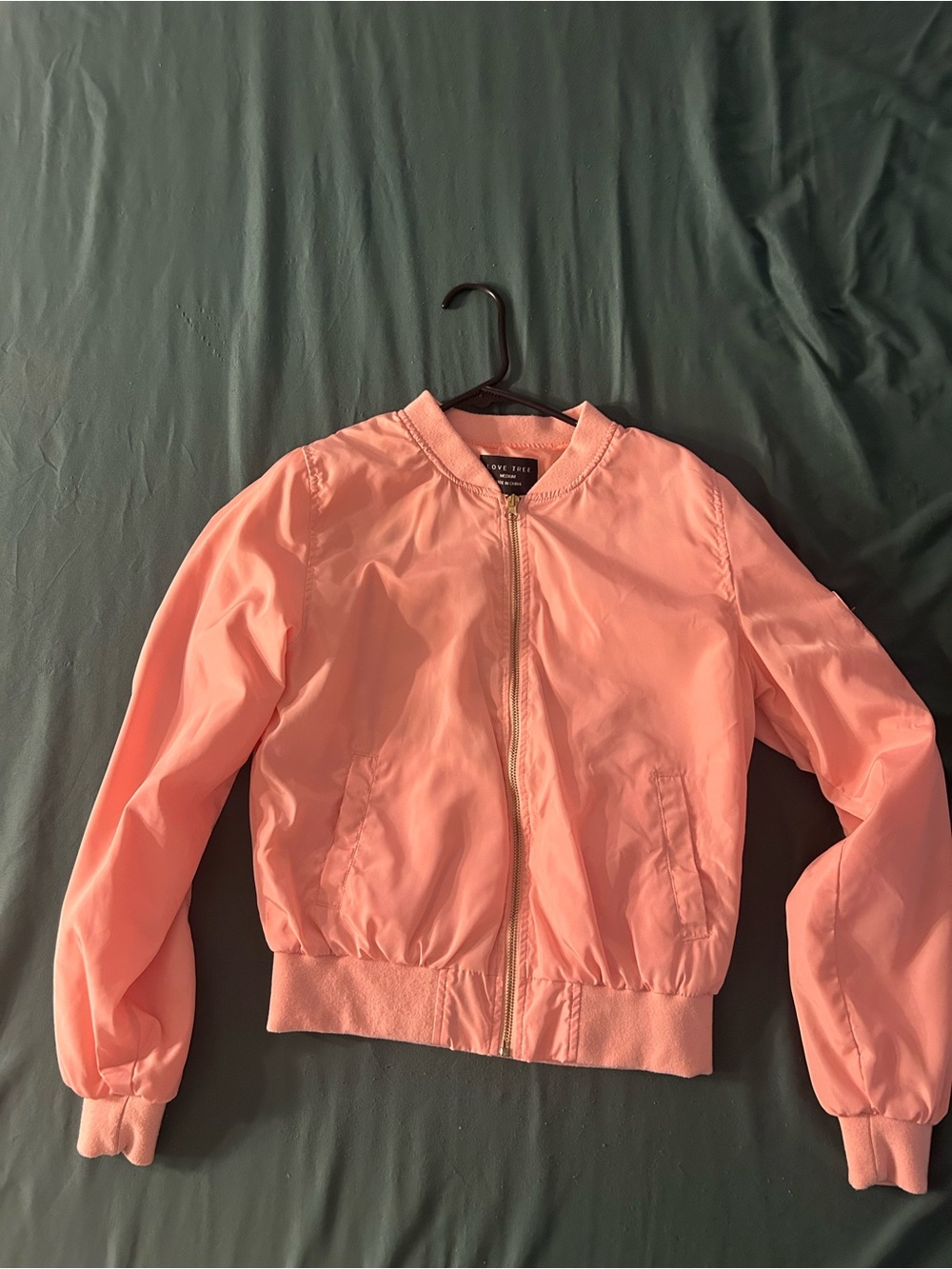 Love Tree Coral Pink Bomber Jacket